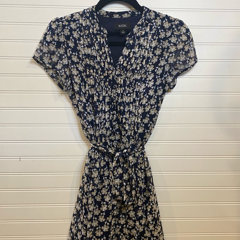 Modest blue floral dress